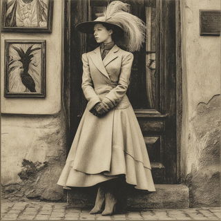 Cinemachinery style, Midjourney V7: haute-couture fashion outfit
