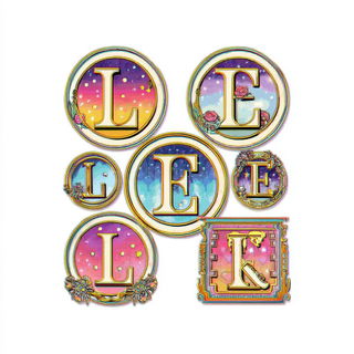 Ocellus Aureate style, Midjourney V7: typographic composition with large letters