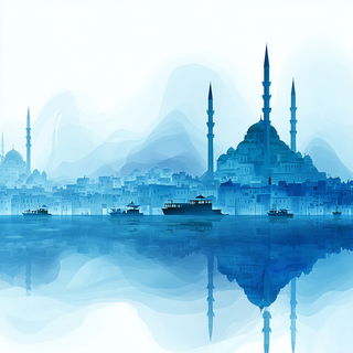 Glaciomandala style, Midjourney V7: bold minimalist logo design for Istanbul city municipal services
