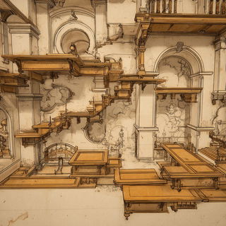 Scenographia style, Midjourney V7: abstract 3D render