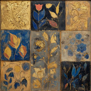 Gildemorial style, Midjourney V7: creative pattern composition