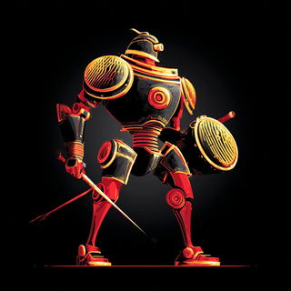 Gilt Ripcurrent style, Midjourney V7: concept art character design of retropunk steam knight