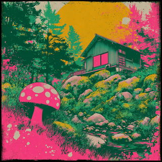 Neon Pink Riot style, Midjourney V7: retro fairy-tale illustration