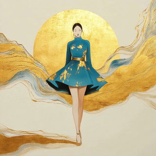 Tidegilt style, Midjourney V7: haute-couture fashion outfit