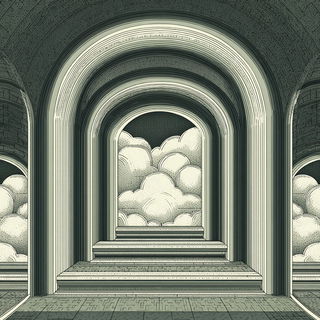 Terracegothic style, Midjourney V7: abstract 3D render