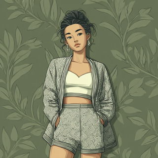 Terracegothic style, Midjourney V7: haute-couture fashion outfit
