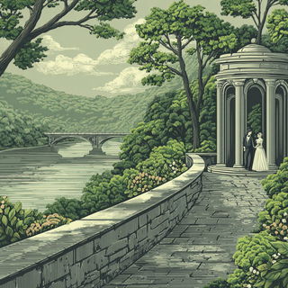 Terracegothic style, Midjourney V7: classical 18th-century oil painting
