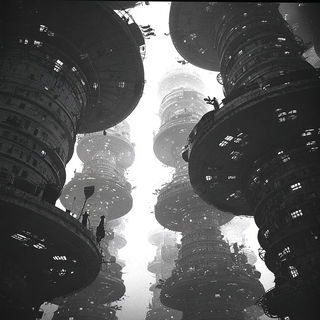 Colossafair style, Midjourney V7: megacity with futuristic bioarchitecture