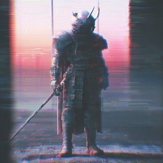 Scanline Occultation style, Midjourney V7: concept art character design of retropunk steam knight