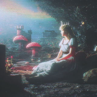 Scanline Occultation style, Midjourney V7: retro fairy-tale illustration