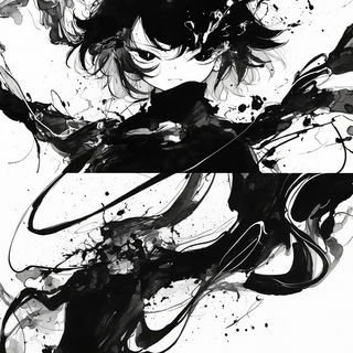 Scanline Occultation style, Midjourney V7: black-and-white manga comic strip
