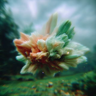 Velocipastoral style, Midjourney V7: abstract 3D render