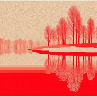 Archdrift style, Midjourney V7: realistic landscape photograph of quiet dawn