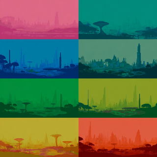 Chronobandism style, Midjourney V7: megacity with futuristic bioarchitecture