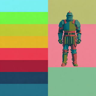 Chronobandism style, Midjourney V7: concept art character design of retropunk steam knight