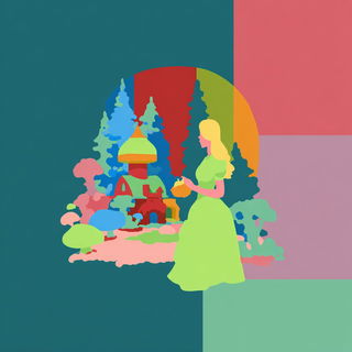 Chronobandism style, Midjourney V7: retro fairy-tale illustration