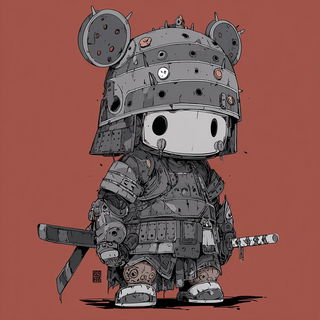 Cindercloisonne style, Midjourney V7: concept art character design of retropunk steam knight
