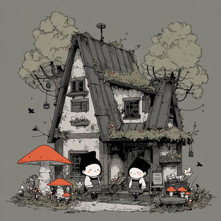 Cindercloisonne style, Midjourney V7: retro fairy-tale illustration