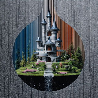 Maquette Megalithics style, Midjourney V7: retro fairy-tale illustration