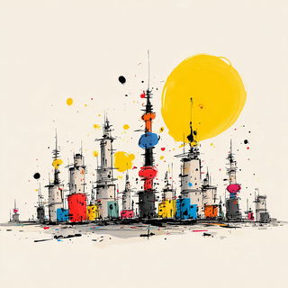 Inkplash Animism style, Midjourney V7: megacity with futuristic bioarchitecture