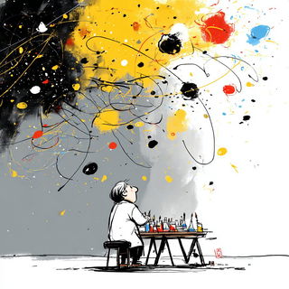 Inkplash Animism style, Midjourney V7: editorial illustration for popular scientific magazine cover