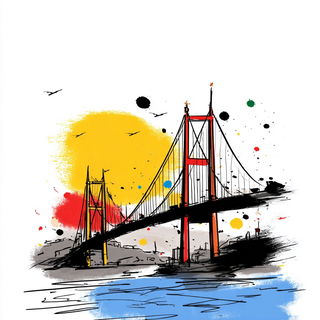 Inkplash Animism style, Midjourney V7: bold minimalist logo design for Istanbul city municipal services