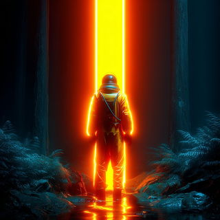 Chromolith Imperium style, Midjourney V7: cinematic shot from sci-fi movie