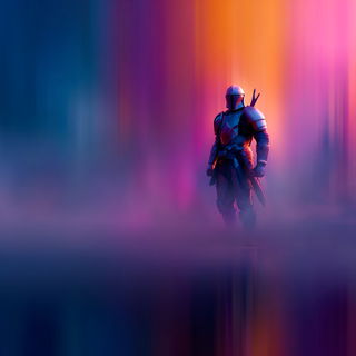 Glowterrain style, Midjourney V7: concept art character design of retropunk steam knight