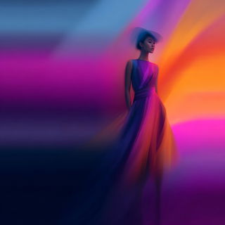 Glowterrain style, Midjourney V7: haute-couture fashion outfit