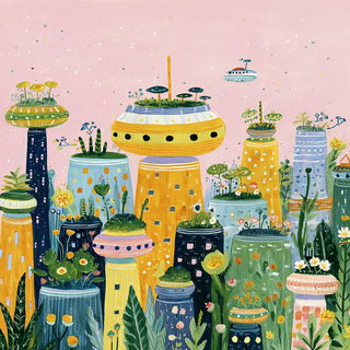 Lilypond Society style, Midjourney V7: megacity with futuristic bioarchitecture