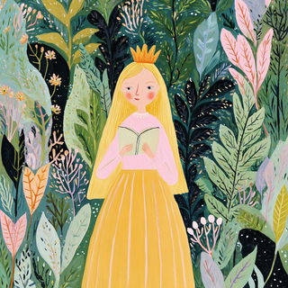 Lilypond Society style, Midjourney V7: retro fairy-tale illustration