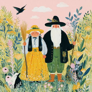 Lilypond Society style, Midjourney V7: traditional folk art