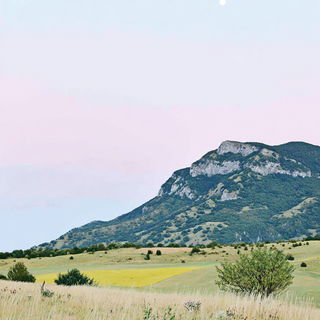 Lilypond Society style, Midjourney V7: realistic landscape photograph of quiet dawn