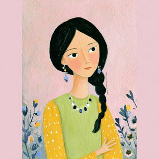 Lilypond Society style, Midjourney V7: photographic portrait of female protagonist