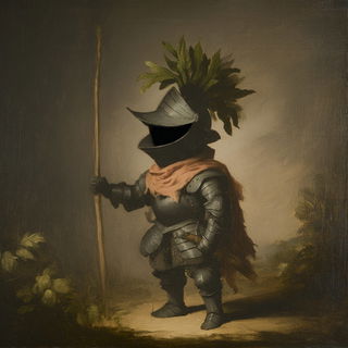 Risobaroque style, Midjourney V7: concept art character design of retropunk steam knight