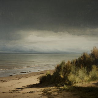 Risobaroque style, Midjourney V7: realistic landscape photograph of quiet dawn