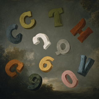 Risobaroque style, Midjourney V7: typographic composition with large letters