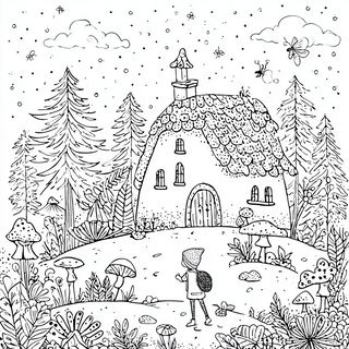 Monocalligraphism style, Midjourney V7: retro fairy-tale illustration