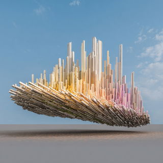 Riverdanse style, Midjourney V7: abstract 3D render