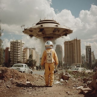 Sunburst Ruralism style, Midjourney V7: cinematic shot from sci-fi movie