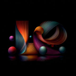 Ribbonlume Vector style, Midjourney V7: typographic composition with large letters