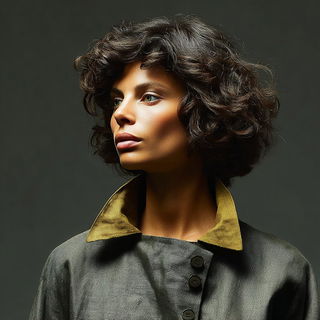 Sculptorider style, Midjourney V7: photographic portrait of female protagonist