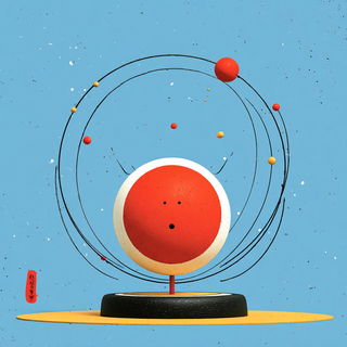 Red Sunspoke style, Midjourney V7: abstract 3D render