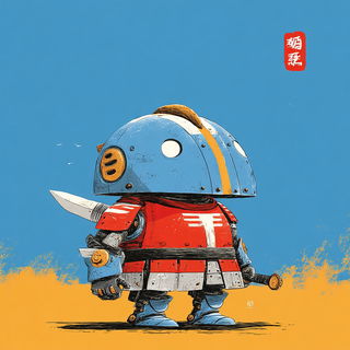 Red Sunspoke style, Midjourney V7: concept art character design of retropunk steam knight