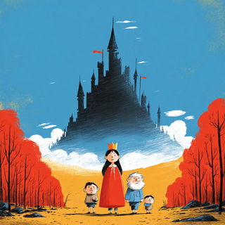Red Sunspoke style, Midjourney V7: retro fairy-tale illustration