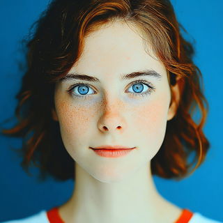 Red Sunspoke style, Midjourney V7: photographic portrait of female protagonist