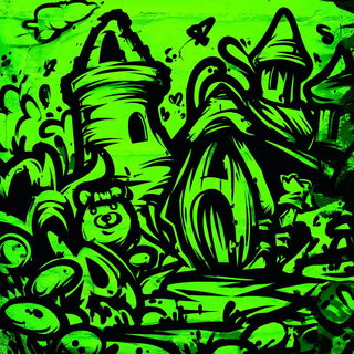 Taggable Bastion style, Midjourney V7: retro fairy-tale illustration