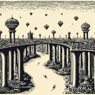 Ashen Eye Canticle style, Midjourney V7: megacity with futuristic bioarchitecture