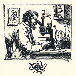 Ashen Eye Canticle style, Midjourney V7: editorial illustration for popular scientific magazine cover