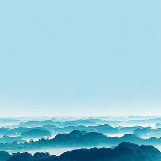 Paleoglyph style, Midjourney V7: realistic landscape photograph of quiet dawn
